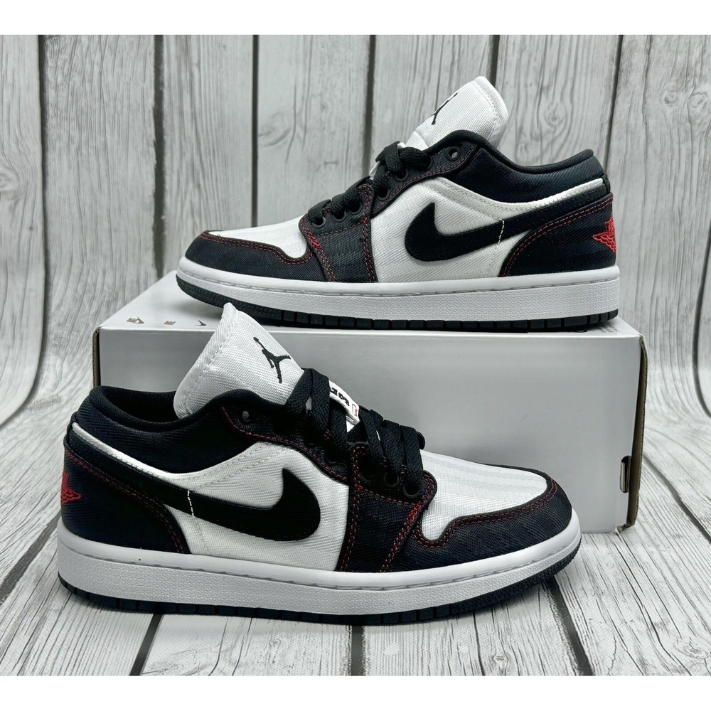 Size 5 - Nike Women's Air Jordan 1 Low SE Utility White Black Red DD9337 106